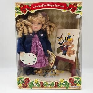 Collector's Choice Genuine Fine Bisque Porcelain Doll NEW NIB COA Painter Artist